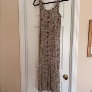 Animal Print Button-Down Maxi Dress